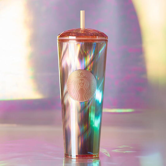 Starbucks pink and gray colorful dome straw 24oz cup Starbucks loveinstarbucks