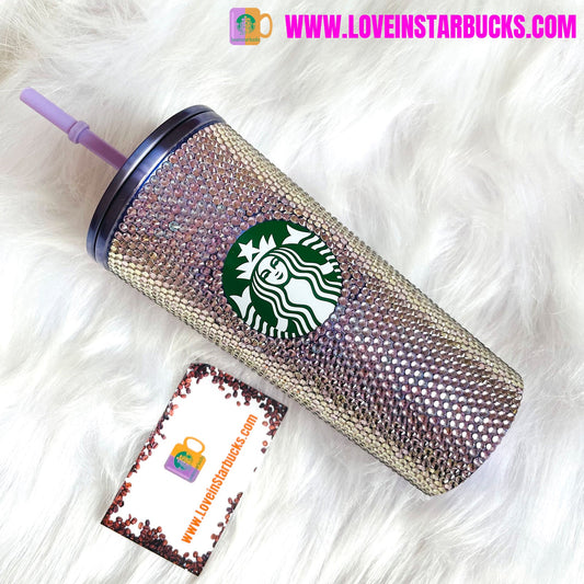 Starbucks purple rhinestones 16oz cold cup with original straw but without tag and without original box. Starbucks loveinstarbucks