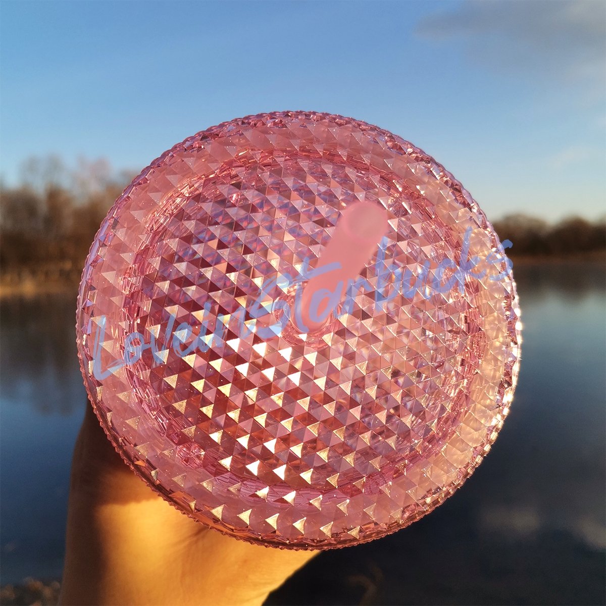 Starbucks Taiwan bling pink slick 24oz studded straw cup Starbucks loveinstarbucks