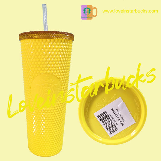 starbucks Taiwan bling yellow studded straw cup 24oz Starbucks loveinstarbucks