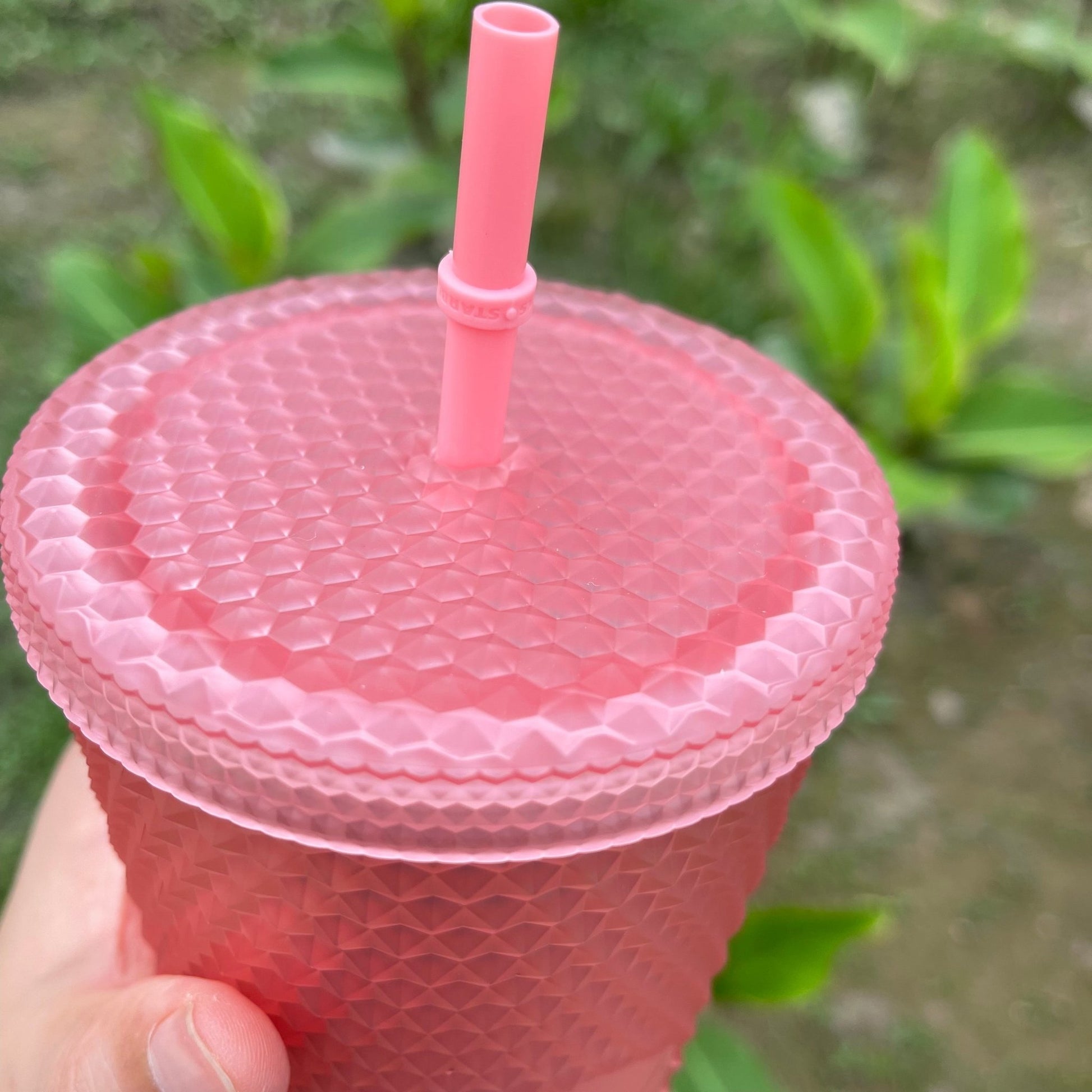 Starbucks Taiwan soft touch pink Studded 24oz cold cup Starbucks loveinstarbucks