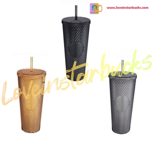 Starbucks Taiwan studded Gold / bling Black / Grey cold cup 24oz Starbucks loveinstarbucks