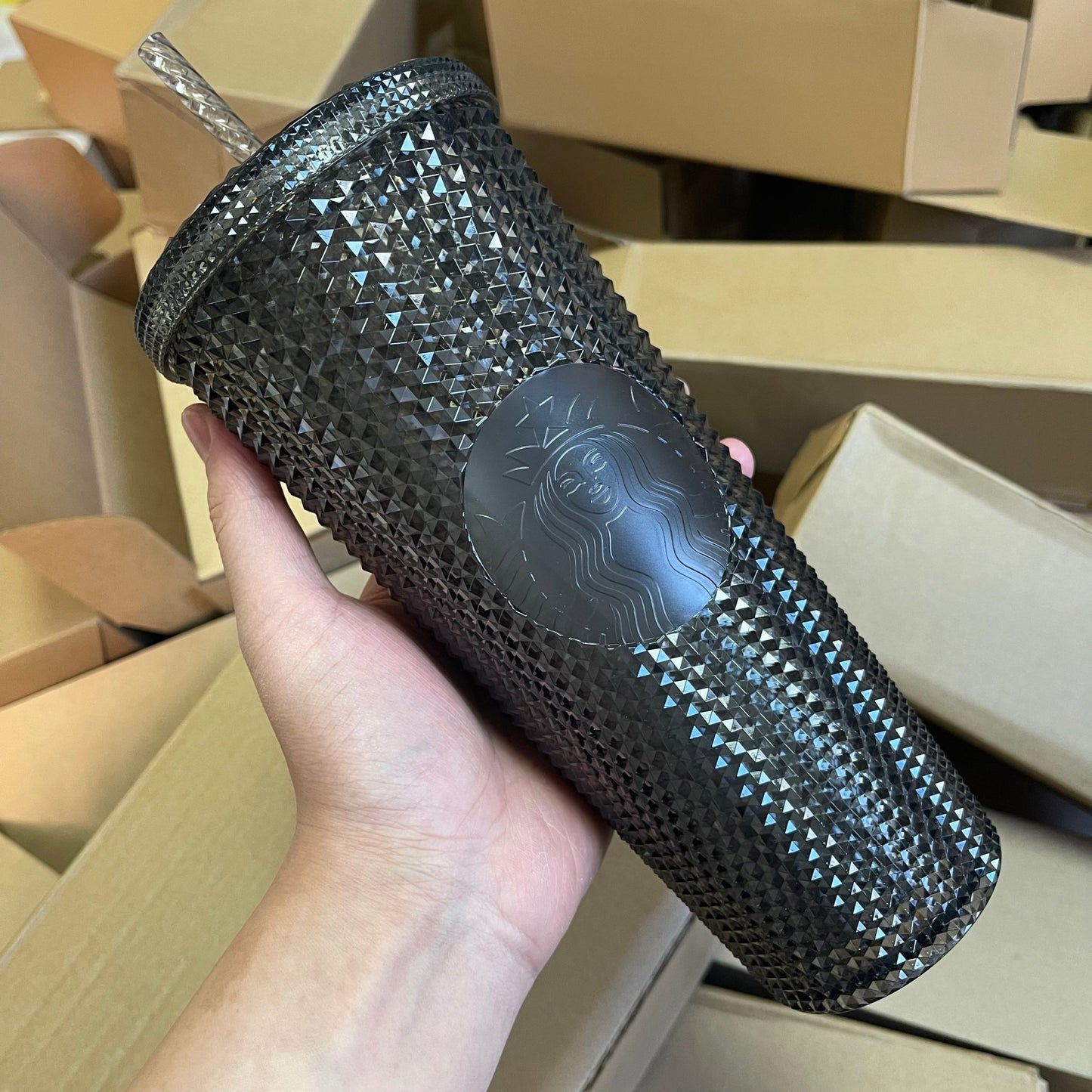 Starbucks Taiwan studded Gold / bling Black / Grey cold cup 24oz Starbucks loveinstarbucks