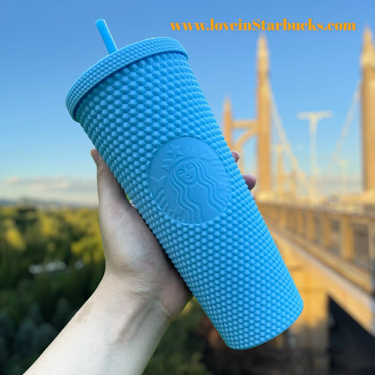 Starbucks Thailand sky blue Studded 24oz cold cup Starbucks loveinstarbucks