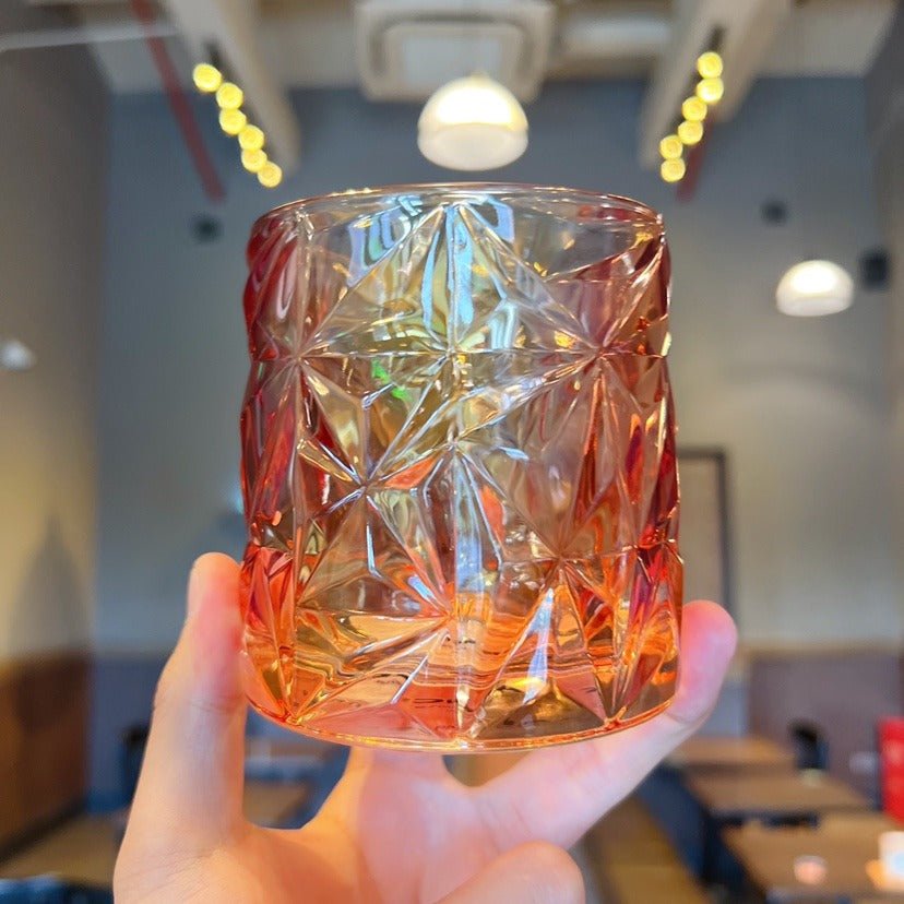 Starbucks warm autumn afterglow Gradient cut glass cup 300ml Starbucks loveinstarbucks