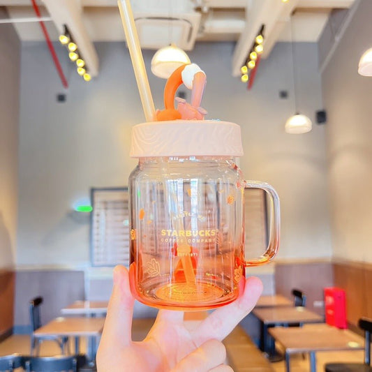 Starbucks warm autumn afterglow hide and seek glass straw cup 525ml Starbucks loveinstarbucks